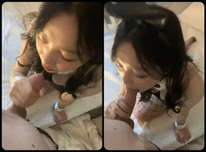Thỏ con dam dang thích liếm dương vật to
